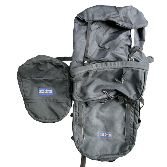 Vintage Jansport Hiking Backpack with Detachable Day Pack No Frame Black - Picture 6 of 11